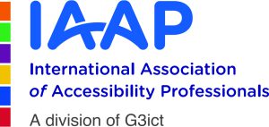 Logo of IAAP International Association of Accessibility Professionals A division of G3ict